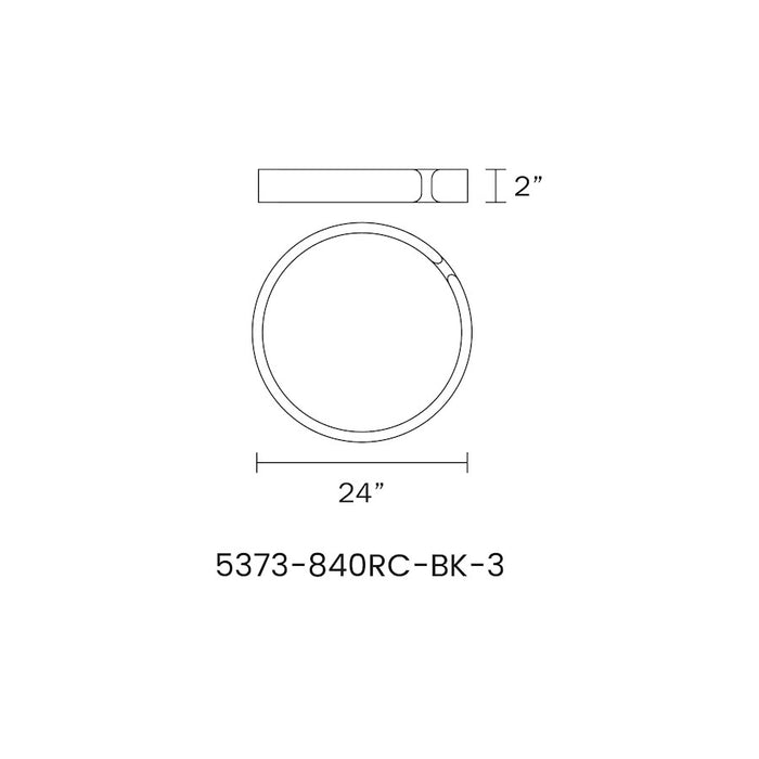 Lumpure Tokio 2 LED Flush Mount/40W, Matte Black