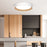 Lumpure Barcelona LED Flush Mount/40W, Whitte/Wood