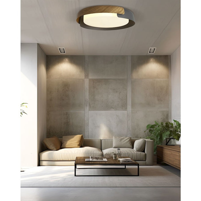 Lumpure Brazil Big LED Flush Mount/50W, Black/Wood