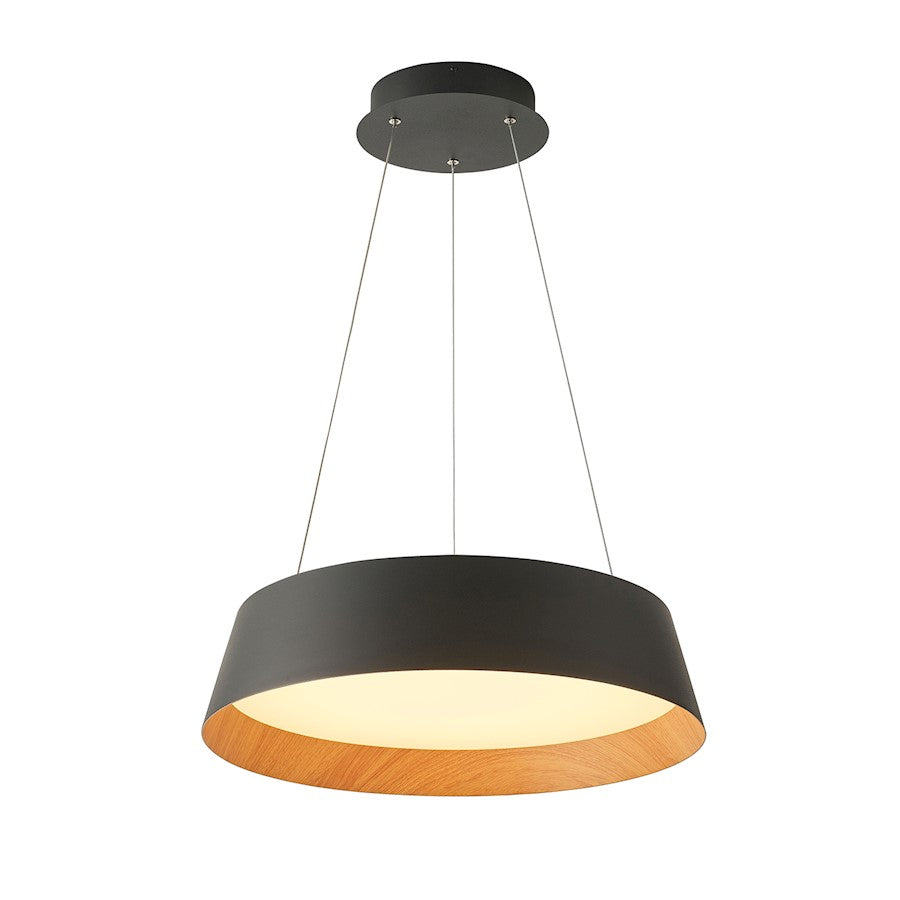 Lumpure Toronto LED Pendant/38W, Black/Wood - 5655-838RP-BK-WD-CCT