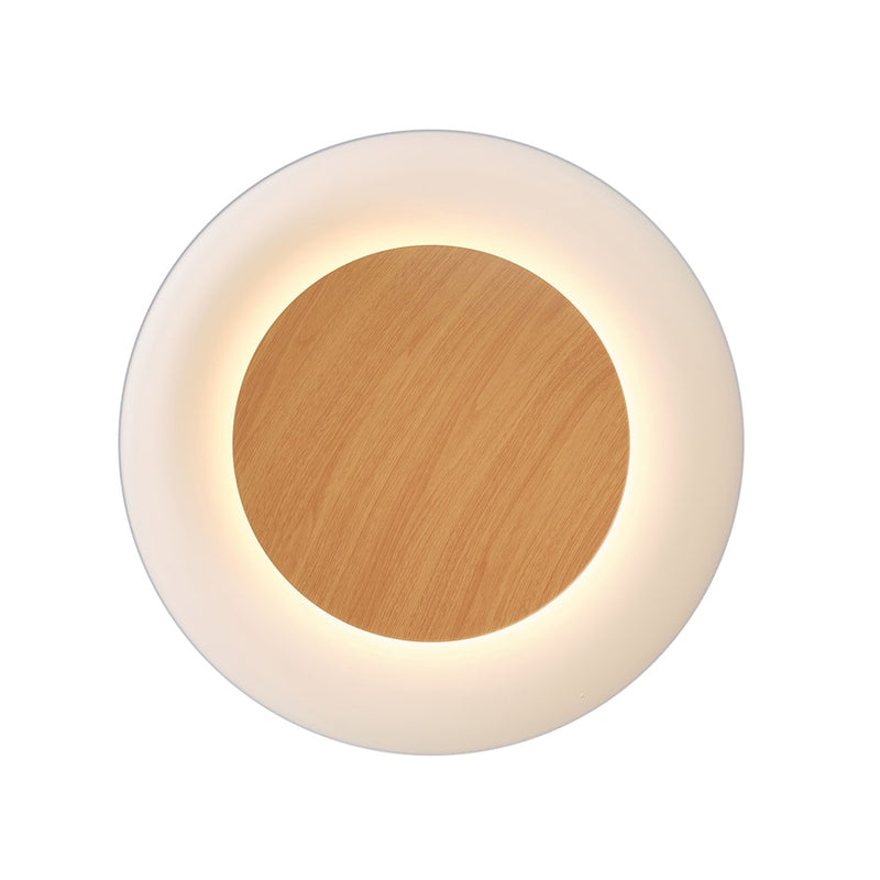 Lumpure Quebec LED Flush Mount/24W, White/Wood