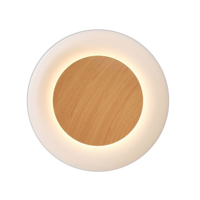 Lumpure Quebec LED Flush Mount/24W, White/Wood