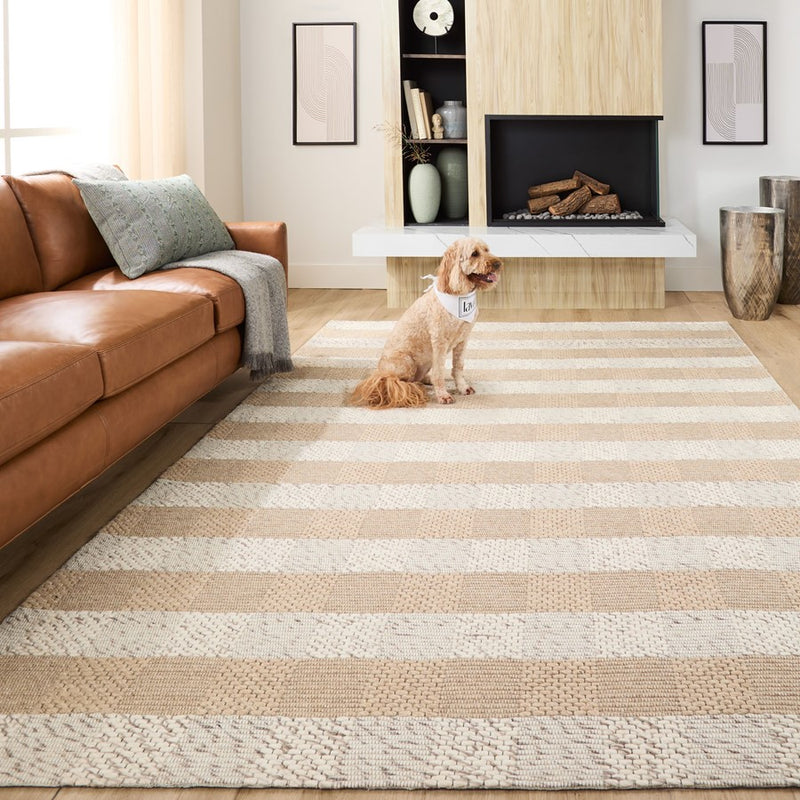 Lavin Rugs N1008 Jaya 2' x 3' Stripe Rug, Beige Brown/Neutral