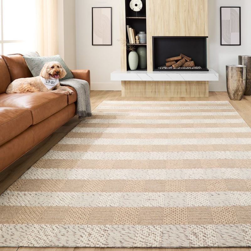 Lavin Rugs N1008 Jaya 2' x 3' Stripe Rug, Beige Brown/Neutral