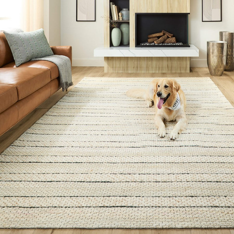 Lavin Rugs N1009 Jaya 2' x 3' Stripe Rug, White Beige/Neutral
