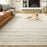 Lavin Rugs N1009 Jaya 6'7" x 9'6" Stripe Rug, White Beige/Neutral