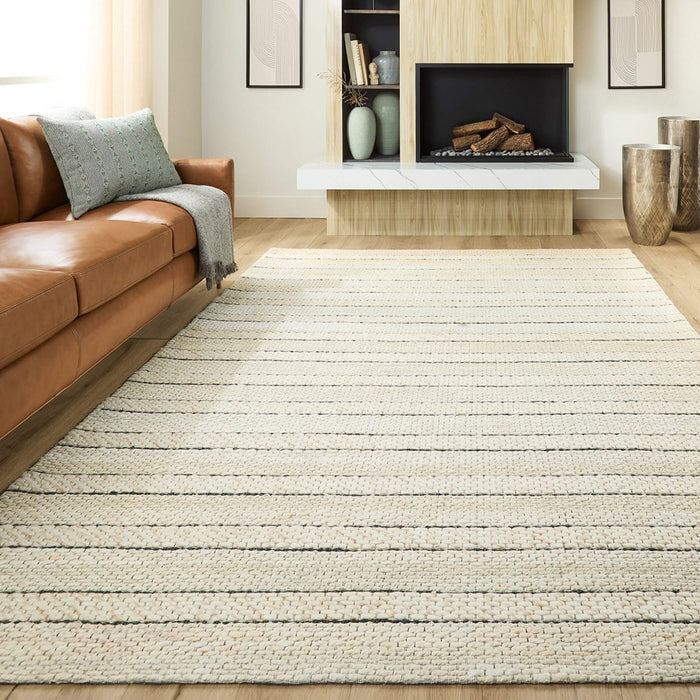 Lavin Rugs N1009 Jaya 9'10" x 13'2" Stripe Rug, White Beige/Neutral