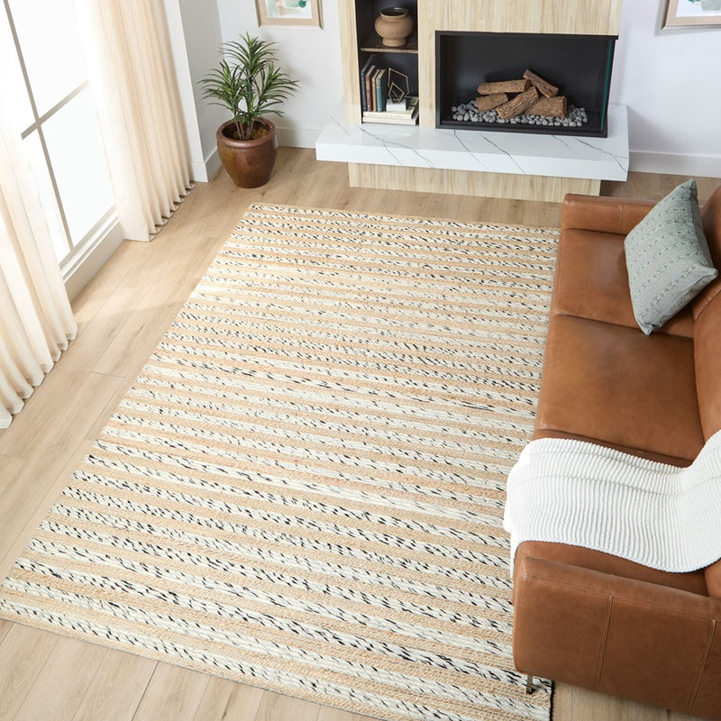 Lavin Rugs N1010 Jaya 2' x 3' Stripe Rug, Silver Brown/Neutral