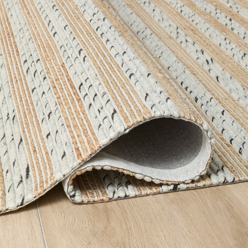 Lavin Rugs N1010 Jaya 5'3" x 7'6" Stripe Rug, Silver Brown/Neutral