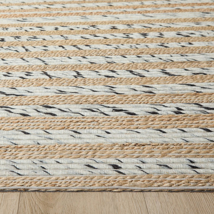 Lavin Rugs N1010 Jaya 6'7" x 9'6" Stripe Rug, Silver Brown/Neutral