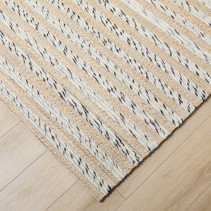 Lavin Rugs N1010 Jaya 6'7" x 9'6" Stripe Rug, Silver Brown/Neutral