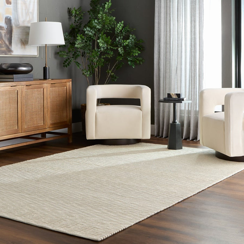 Lavin Rugs N1011 Jaya 2' x 3' Linear Rug, Natural Cream/White/Ivory