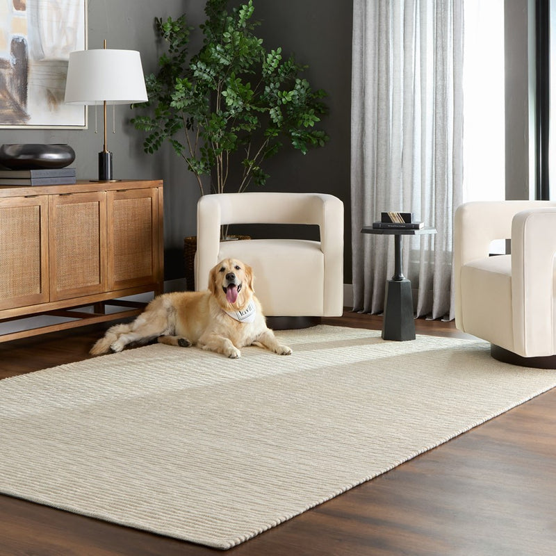 Lavin Rugs N1011 Jaya 2' x 3' Linear Rug, Natural Cream/White/Ivory