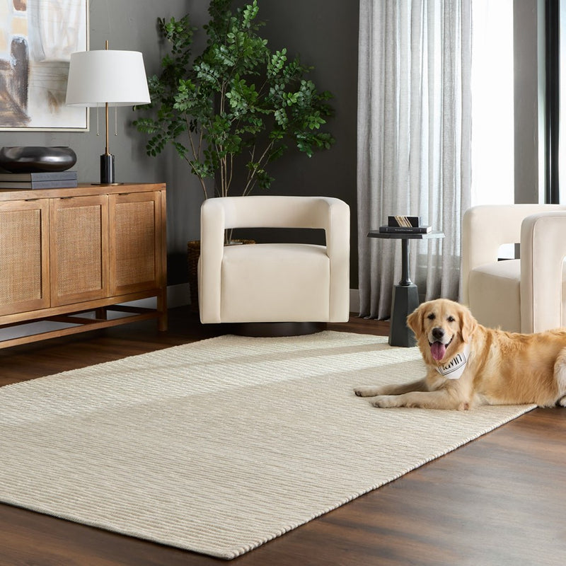 Lavin Rugs N1011 Jaya 5'3"x7'6" Linear Rug, Cream/White/Ivory