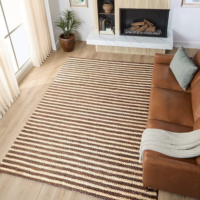 Lavin Rugs N1012 Sanika 2' x 3' Stripe Rug, Brown Beige/Neutral