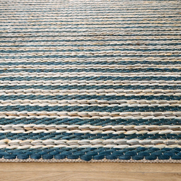 Lavin Rugs N1013 Sanika 2' x 3' Stripe Rug, Navy Blue/L.Grey/Blue