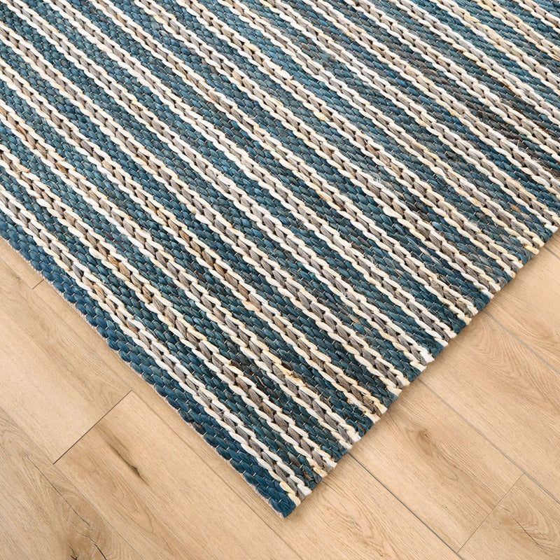 Lavin Rugs N1013 Sanika 2' x 3' Stripe Rug, Navy Blue/L.Grey/Blue