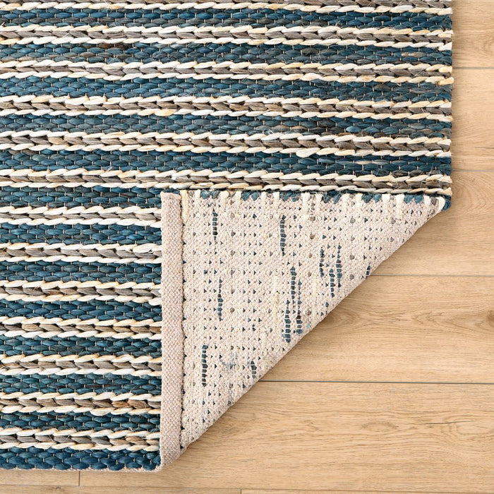 Lavin Rugs N1013 Sanika 2' x 3' Stripe Rug, Navy Blue/L.Grey/Blue