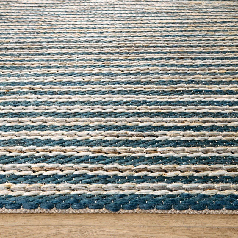 Lavin Rugs N1013 Sanika 9'10"x13'2" Stripe Rug, Navy/L.Grey/Blue