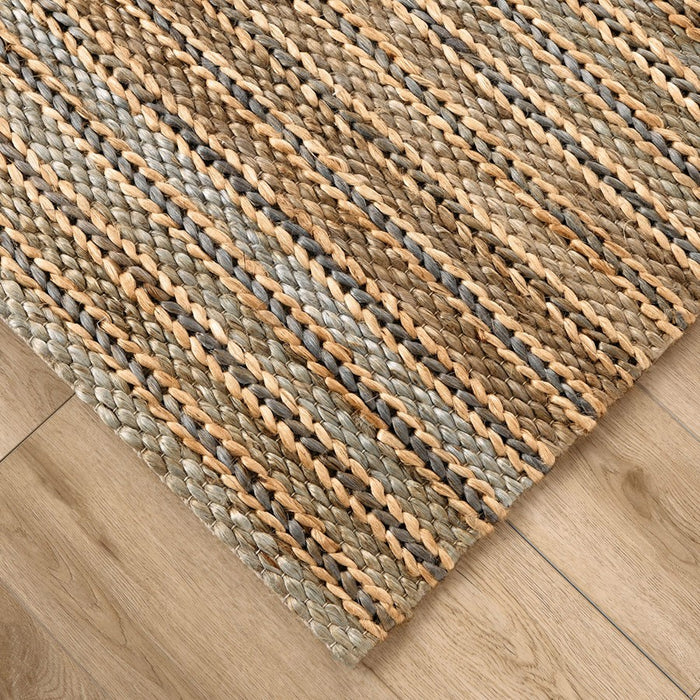 Lavin Rugs N1014 Sanika 5'3" x 7'6" Stripe Rug, Grey/Beige/Blue