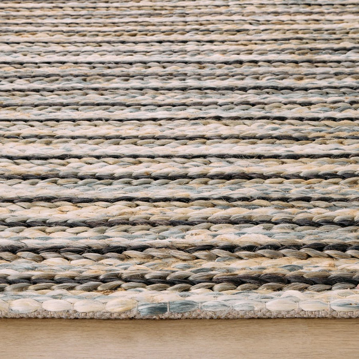 Lavin Rugs N1015 Sanika 5'3"x7'6" Stripe Rug, Grey/Silver/Blue