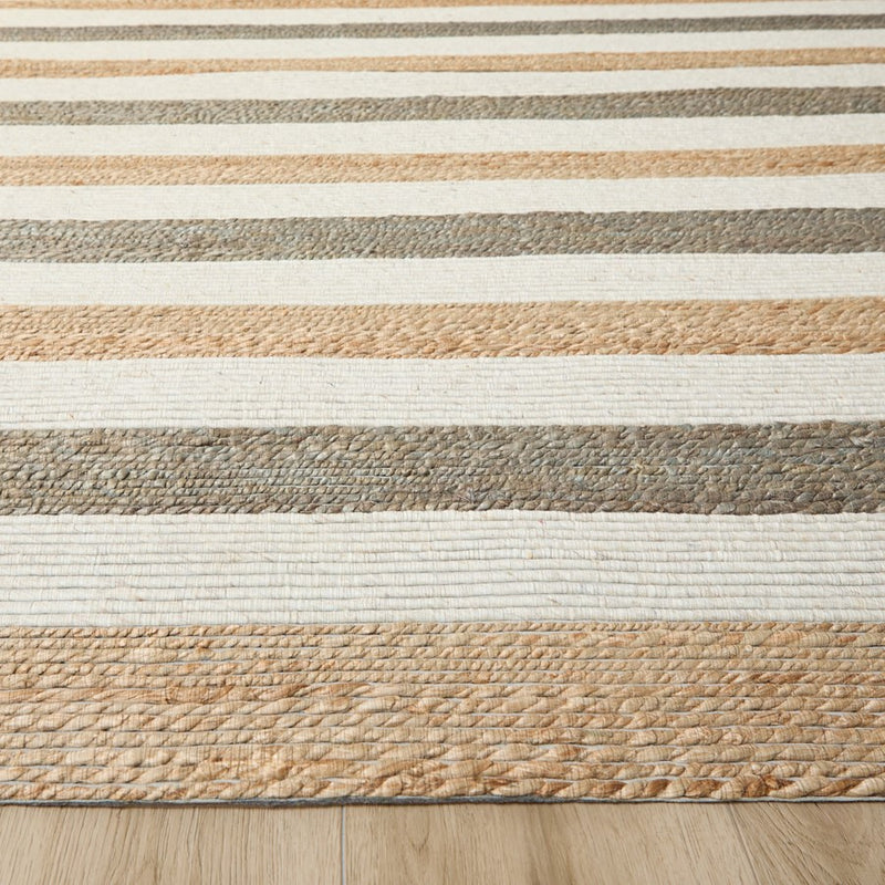 Lavin Rugs N1016 Jaya 2' x 3' Stripe Rug, Cream Black/Neutral