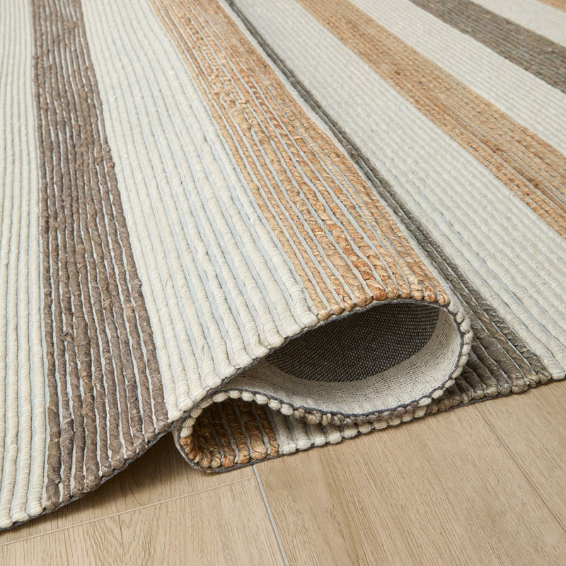 Lavin Rugs N1016 Jaya 6'7" x 9'6" Stripe Rug, Cream Black/Neutral