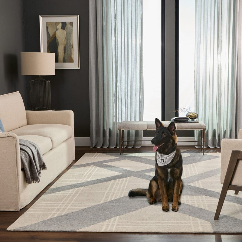 Lavin Rugs N2002 Sachin 2' x 3' Geo Rug, Grey Beige/Grey/ Neutral