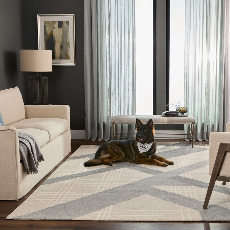 Lavin Rugs N2002 Sachin 2' x 3' Geo Rug, Grey Beige/Grey/ Neutral