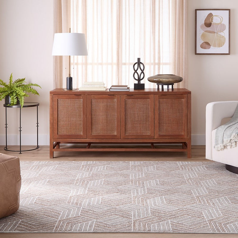Lavin Rugs N2005 Sachin 2' x 3' Geometric Rug, Grey Beige/Brown