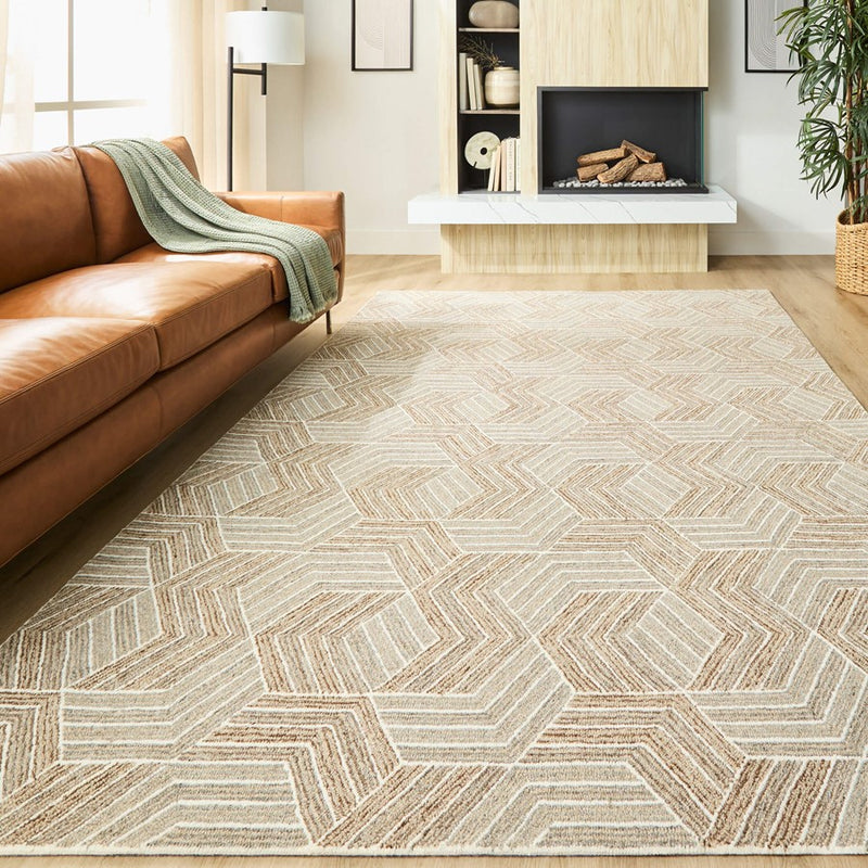 Lavin Rugs N2005 Sachin 2' x 3' Geometric Rug, Grey Beige/Brown