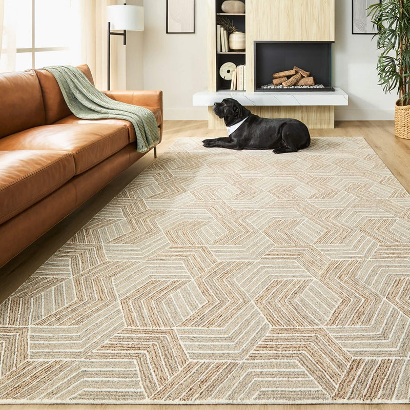 Lavin Rugs N2005 Sachin 2' x 3' Geometric Rug, Grey Beige/Brown