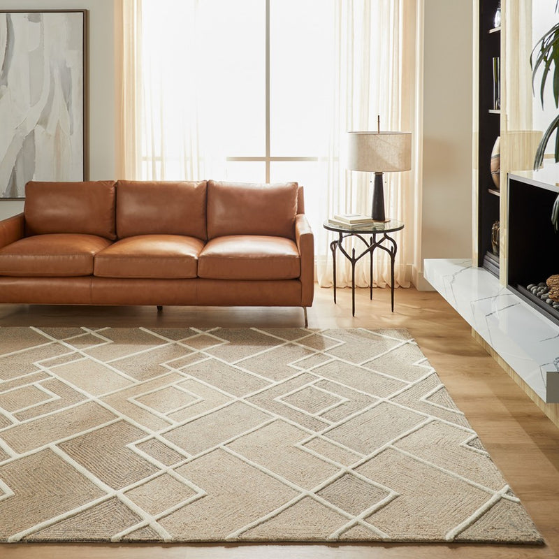 Lavin Rugs N2006 Sachin 2' x 3' Geo Rug, Grey Beige/Grey/ Neutral