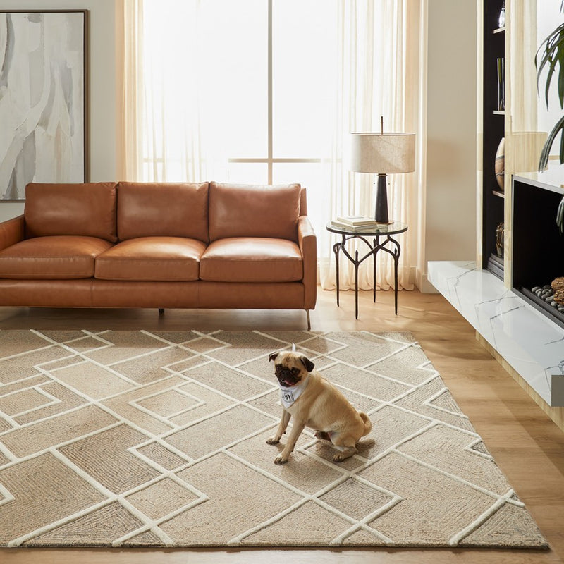 Lavin Rugs N2006 Sachin 2' x 3' Geo Rug, Grey Beige/Grey/ Neutral
