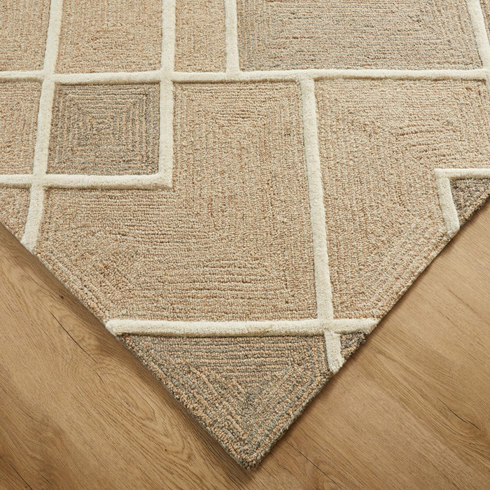 Lavin Rugs N2006 Sachin 9'10"x13'2" Geo Rug, Beige/Grey/Neut