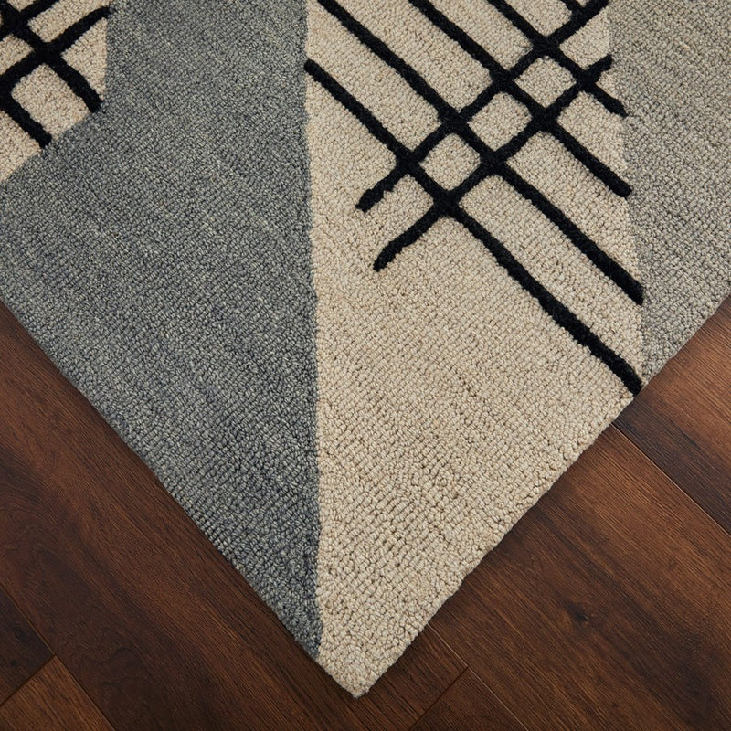 Lavin Rugs N2007 Sachin 5'3" x 7'6" Geometric Rug, Grey/Black/White