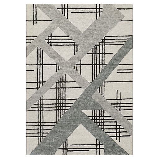 Lavin Rugs N2007 Sachin 6'7" x 9'6" Geometric Rug, Grey/Black/White - N2007-0609