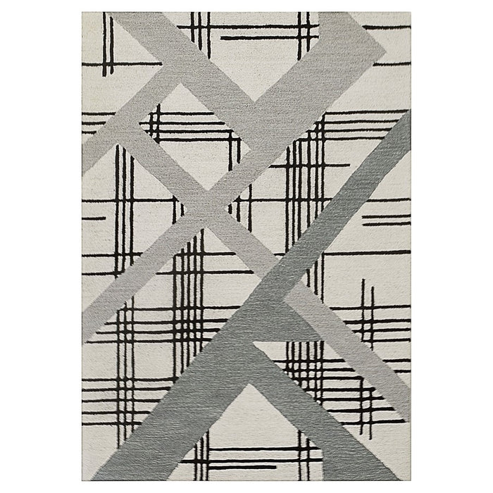 Lavin Rugs N2007 Sachin 7'10" x 10'10" Geo Rug, Grey/Black/White - N2007-0811