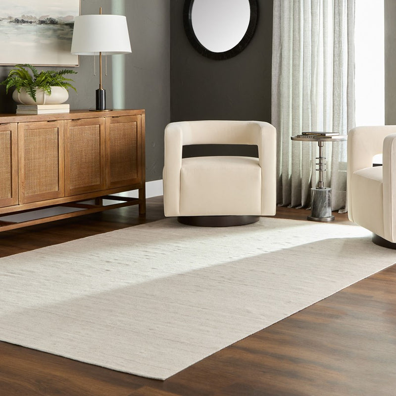 Lavin Rugs N4001 Kiran 2' x 3' Monochromatic Rug, Ivory/Silver