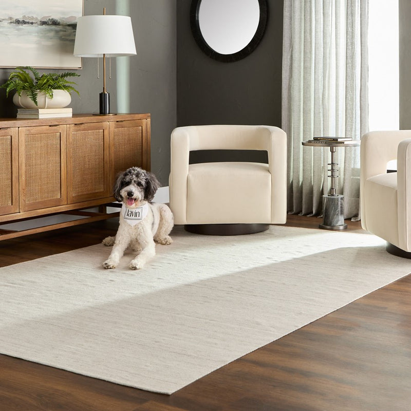 Lavin Rugs N4001 Kiran 2' x 3' Monochromatic Rug, Ivory/Silver