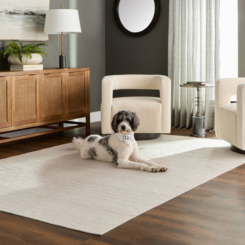 Lavin Rugs N4001 Kiran 2' x 3' Monochromatic Rug, Ivory/Silver