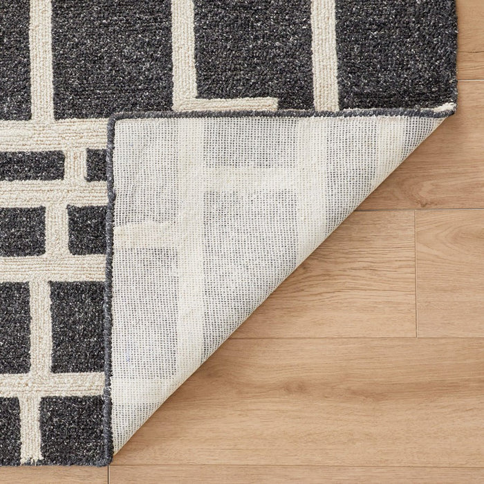 Lavin Rugs N5007 Myra 5'3" x 7'6" Geo Rug, Grey Beige/Black/White