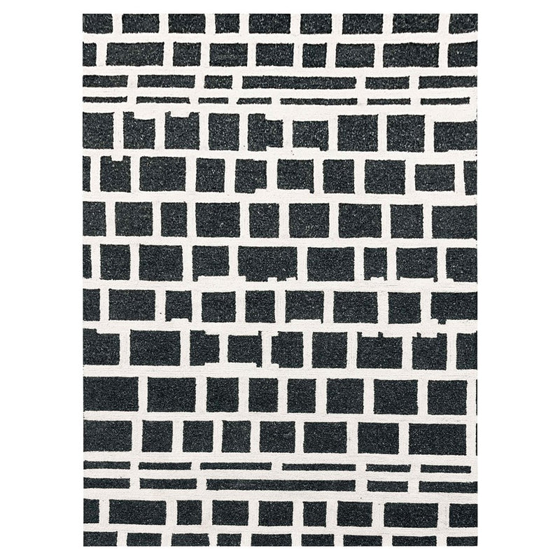 Lavin Rugs N5007 Myra 6'7" x 9'6" Geo Rug, Grey Beige/Black/White - N5007-0609