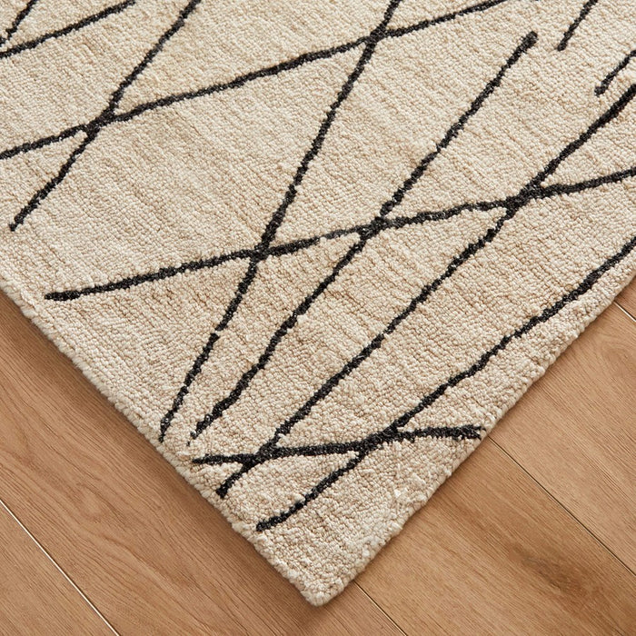 Lavin Rugs N5008 Myra 2' x 3' Linear Rug, Charcoal/Black/White