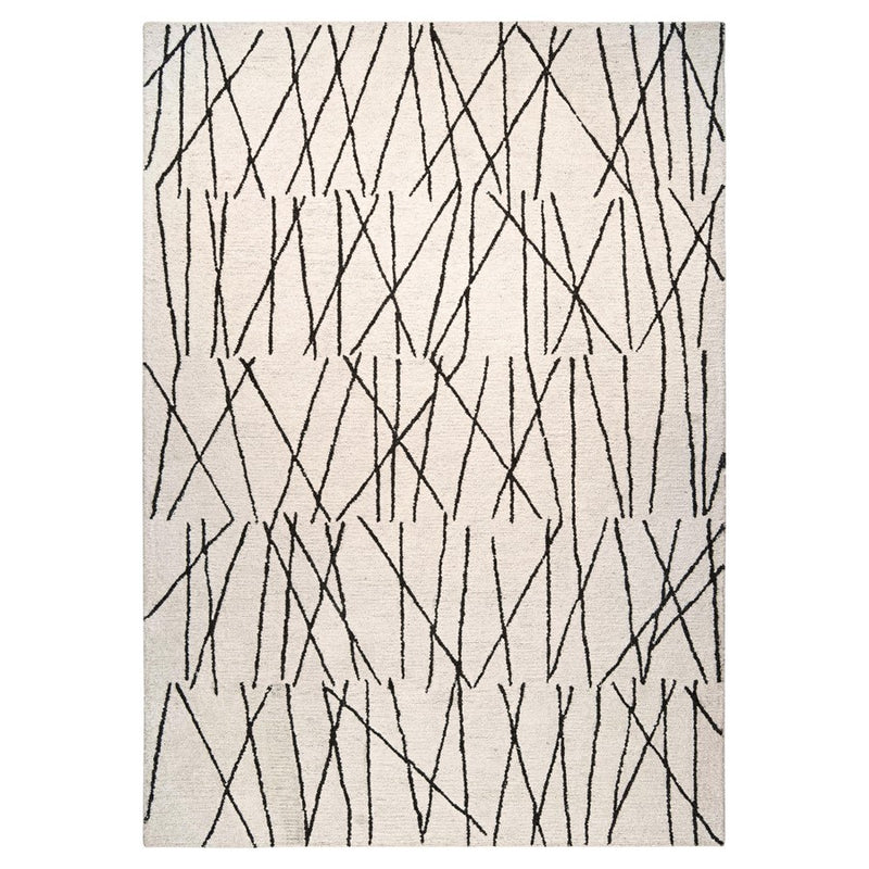 Lavin Rugs N5008 Myra 6'7" x 9'6" Linear Rug, Charcoal/Black/White - N5008-0609