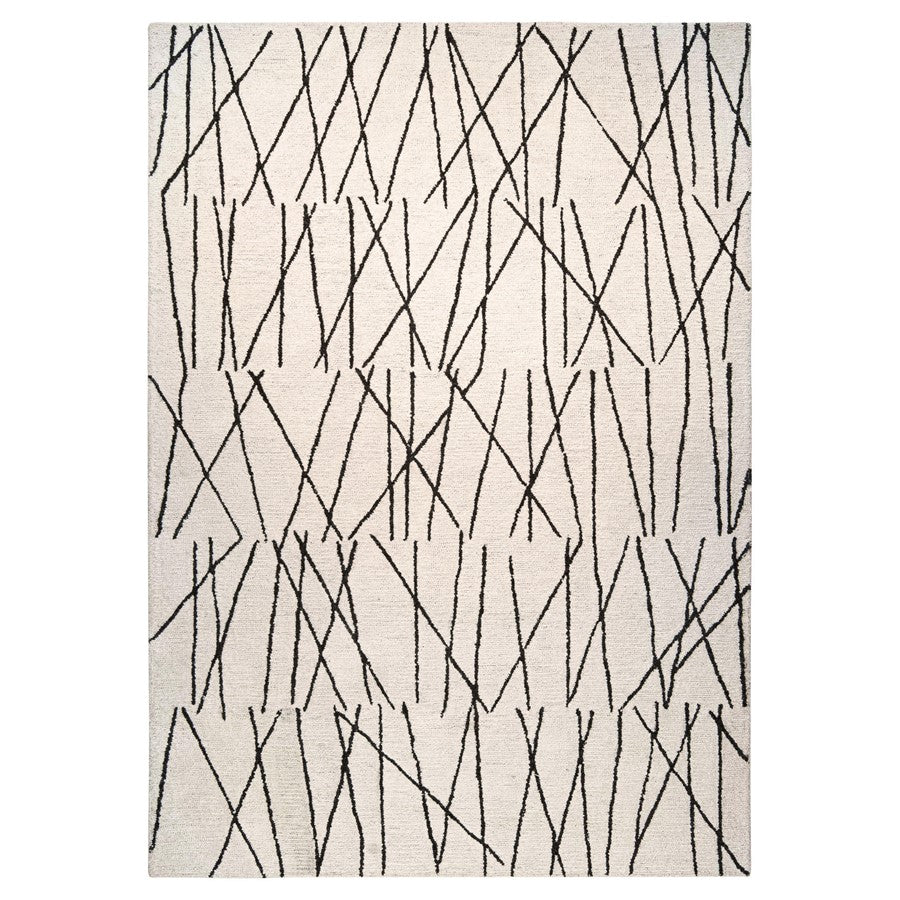 Lavin Rugs N5008 Myra 6'7" x 9'6" Linear Rug, Charcoal/Black/White - N5008-0609