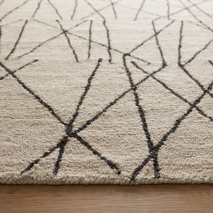 Lavin Rugs N5008 Myra 6'7" x 9'6" Linear Rug, Charcoal/Black/White