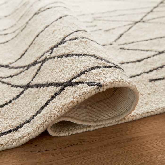 Lavin Rugs N5008 Myra 6'7" x 9'6" Linear Rug, Charcoal/Black/White