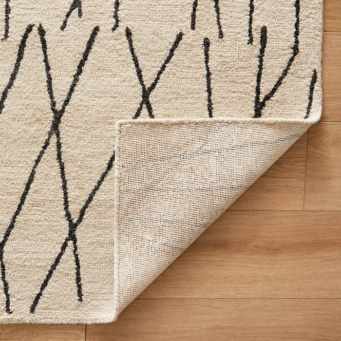 Lavin Rugs N5008 Myra 6'7" x 9'6" Linear Rug, Charcoal/Black/White
