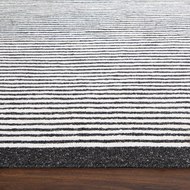Lavin Rugs N5010 Myra 2' x 3' Stripe Rug, Beige Grey/Black/White